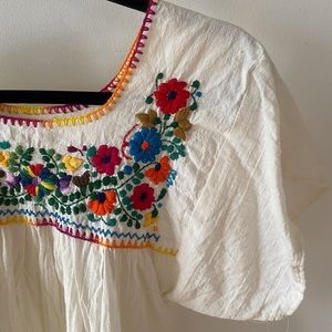 Huipil Embroidered Top from Mexico